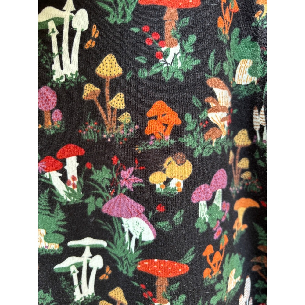L.A. Soul Mushroom Print Hoodie Black Cottagecore Goblincore Pullover Small - Picture 5 of 7